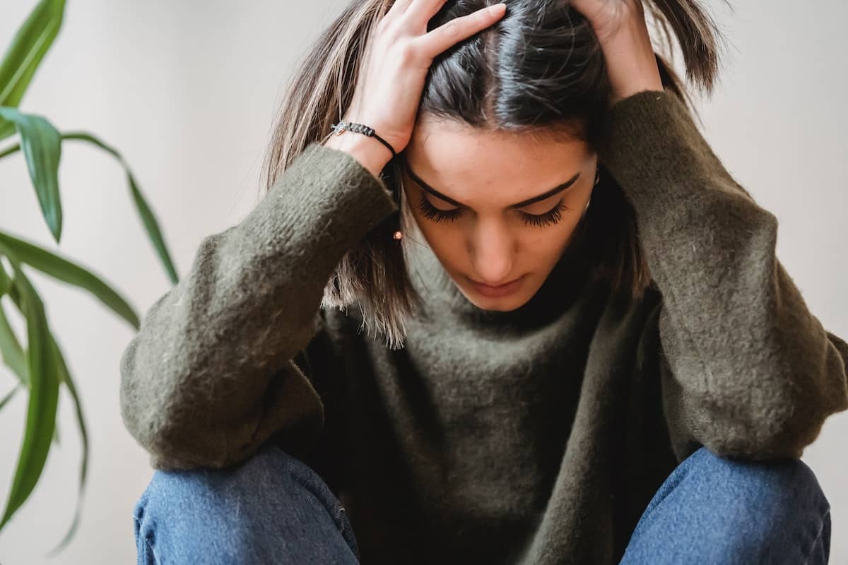 Woman feeling fear
